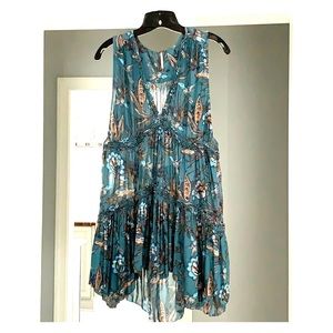 Free People Dress Shirt with Birds & Flowers M